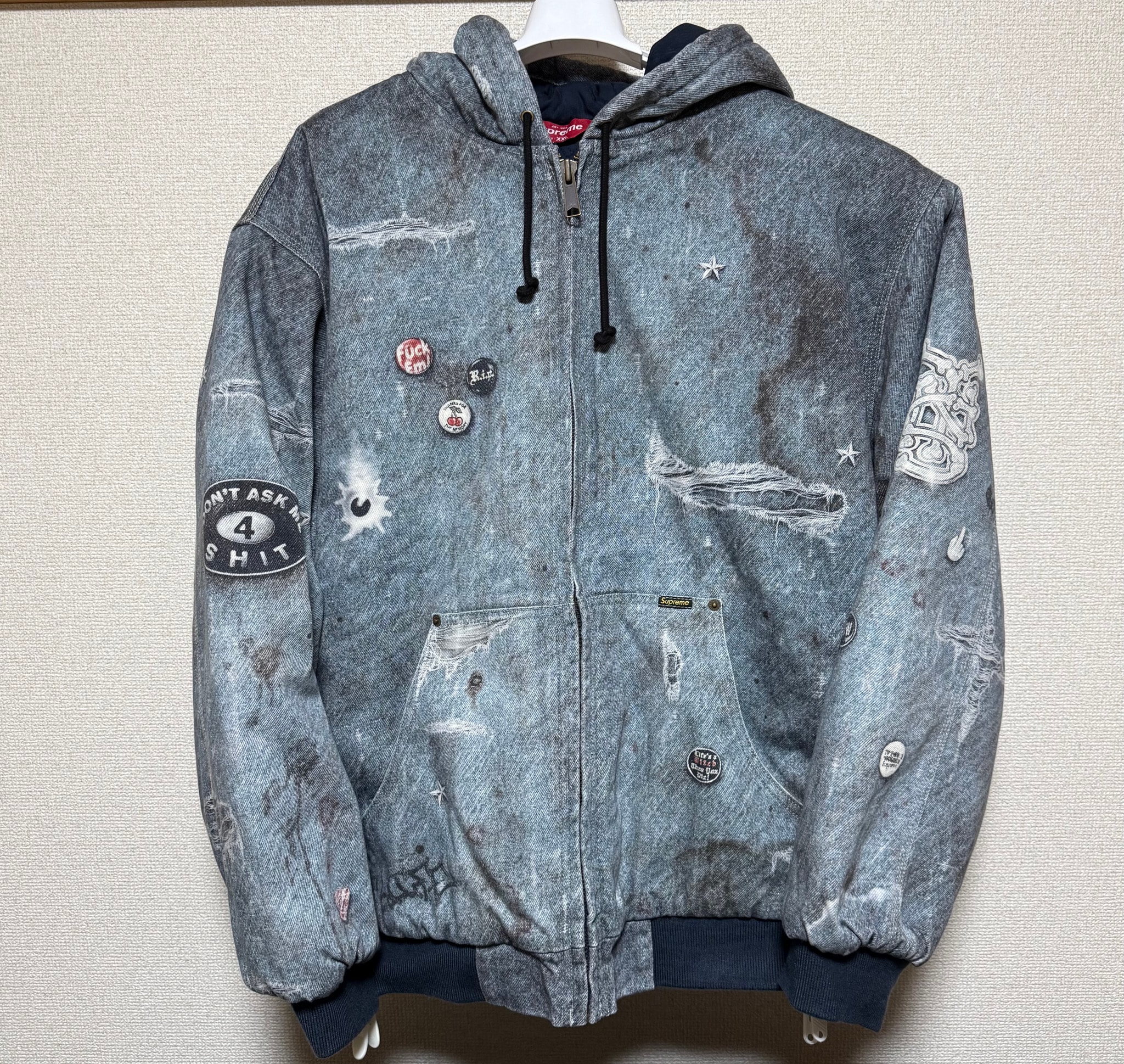 Supreme HJR Trompe Loeil Hooded Work Jacket "Blue"