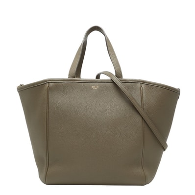 セリーヌ スモール フォールドカバ ハンドバッグ ショルダーバッグ 2WAY ベージュ レザー レディース CELINE 【中古】