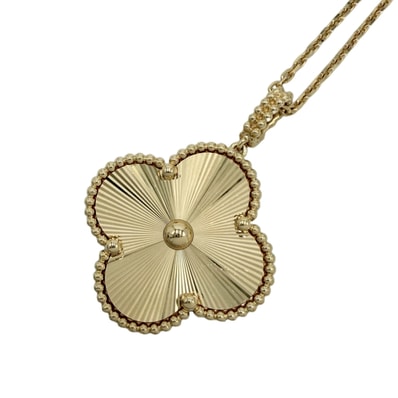 Van Cleef & Arpels ヴァンクリーフ&アーペル ネックレス ギヨシェ マジックアルハンブラ アクセサリー ジュエリー アジャスター付き ロングネックレス K18イエローゴールド VCARP4K000 レディース 約21.6g【中古品】