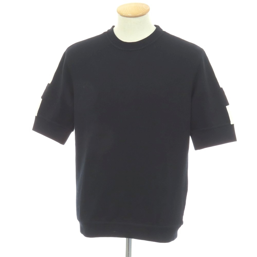 【中古】エルメス HERMES コットン クルーネック 半袖 スウェット ダークネイビー【サイズS】【メンズ】