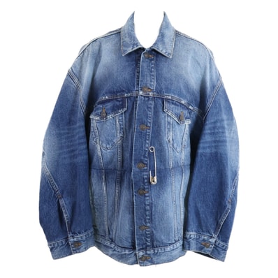 バレンシアガ 【美品/国内正規】708451 Twisted Jacket ユニフィット ツイステッド デニムジャケット L