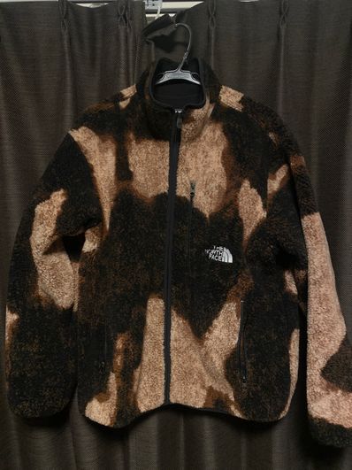 Supreme x The North Face Bleached Denim Print Fleece Jacket "Black"