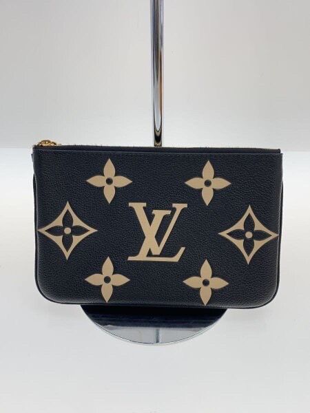 Louis Vuitton Pochette Double Zip Bicolor Monogram Empreinte Leather "Noir/Beige"