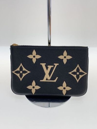 Louis Vuitton Pochette Double Zip Bicolor Monogram Empreinte Leather "Noir/Beige"