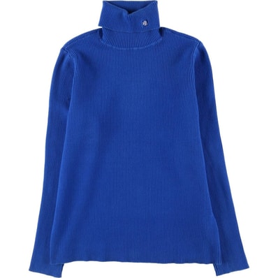 古着 ラルフローレン Ralph Lauren LAUREN ローレン リブ編み タートルネック コットンニットセーター レディースM相当/eaa541465