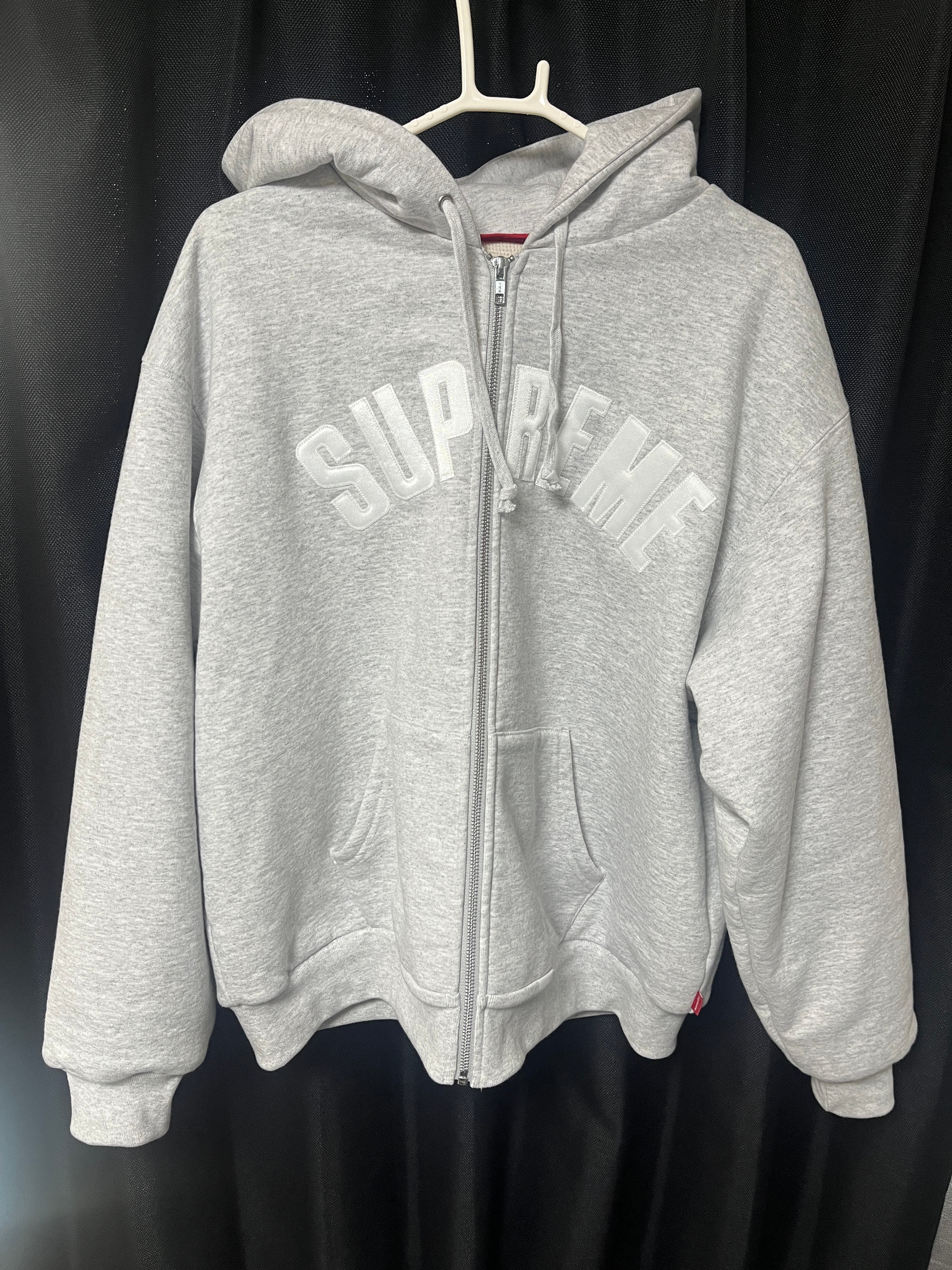 Supreme Arc Thermal Lined Zip Up Hooded Sweatshirt "Ash Grey"