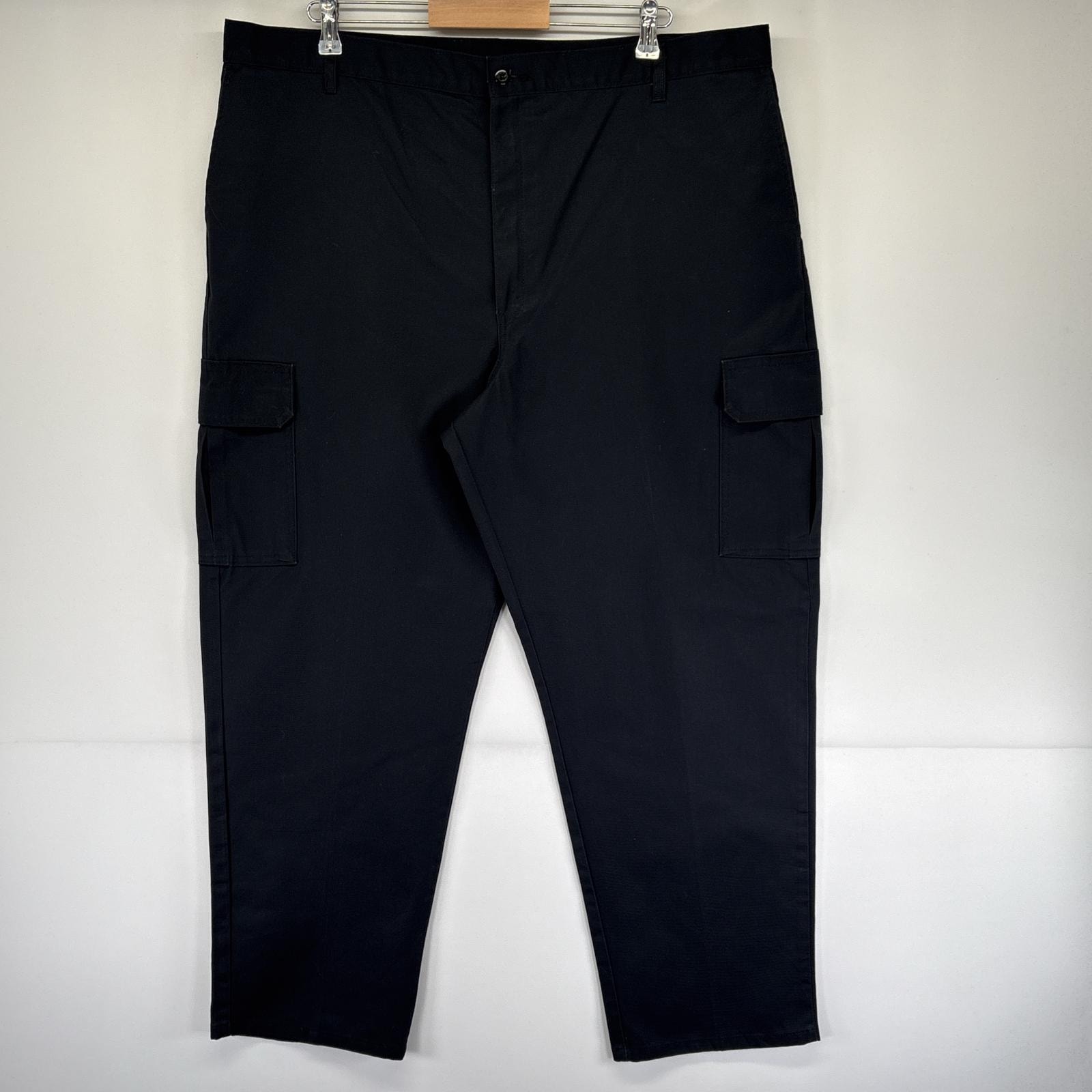 古着 ディッキーズ Dickies ワークパンツ テーパード カーゴパンツ 長ズボン ワンポイントロゴ w44 L32 ブラック メンズ