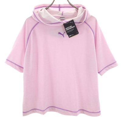 未使用 PUMA プーマ 半袖 パーカー M ピンク系
