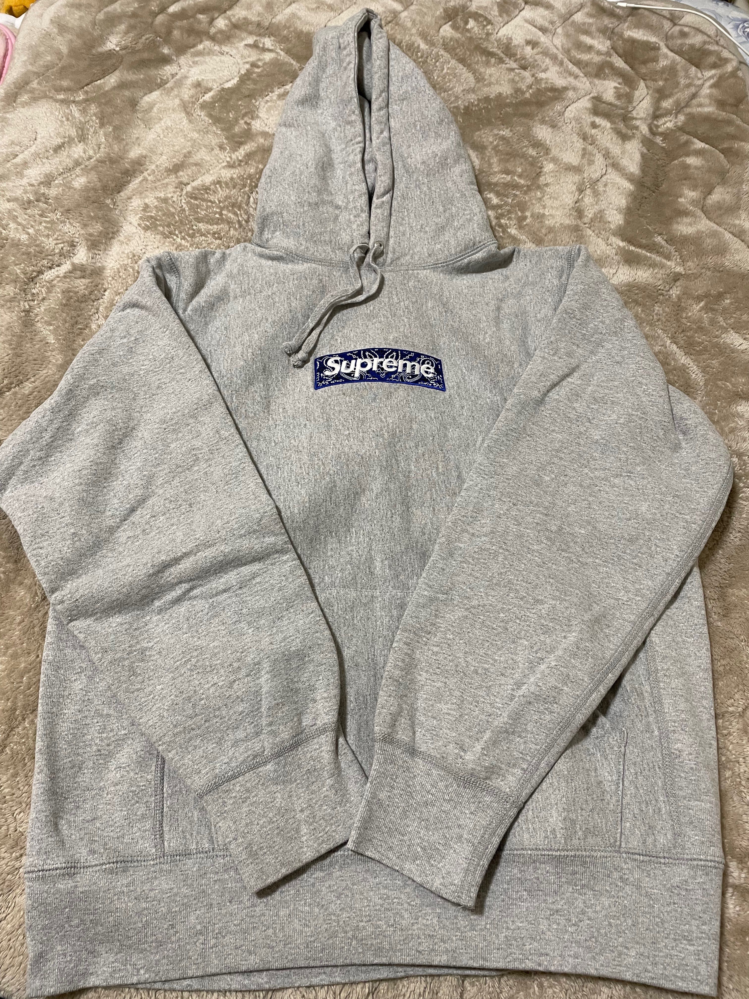 Supreme Bandana Box Logo Hooded Sweatshirt "Grey"