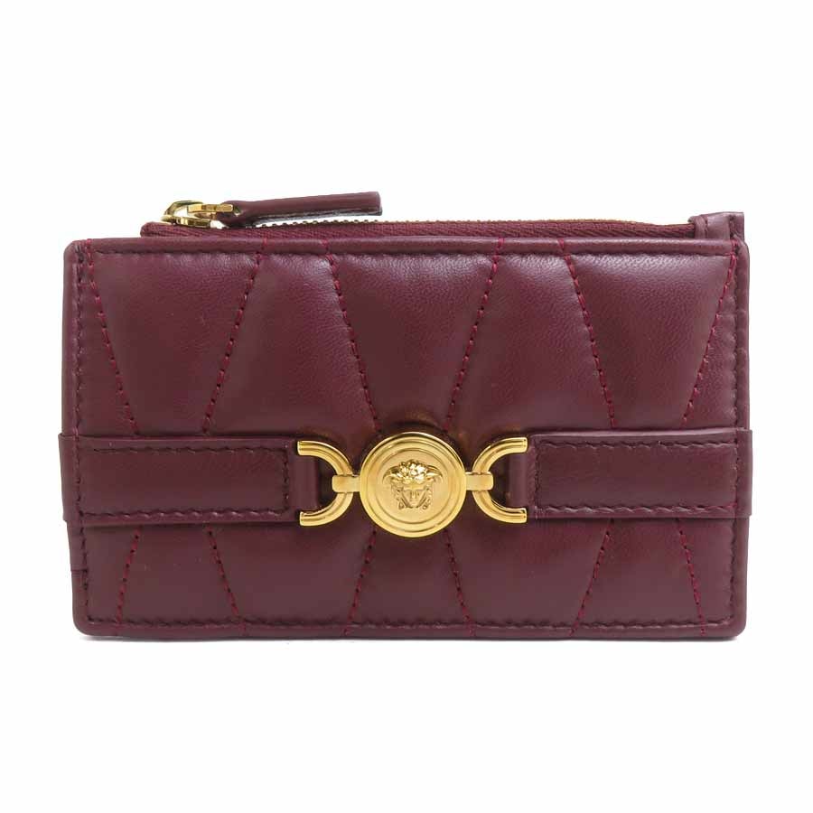 ヴェルサーチ VERSACE コインケース レザー ワインレッド ユニセックス【中古】 r11205c