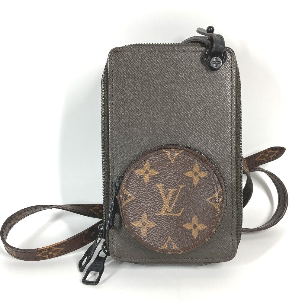 ルイヴィトン LOUIS VUITTON フォンボックス M30581 タイガ モノグラム ポシェット カバン 斜め掛け ショルダーバッグ タイガレザー ブラウン系