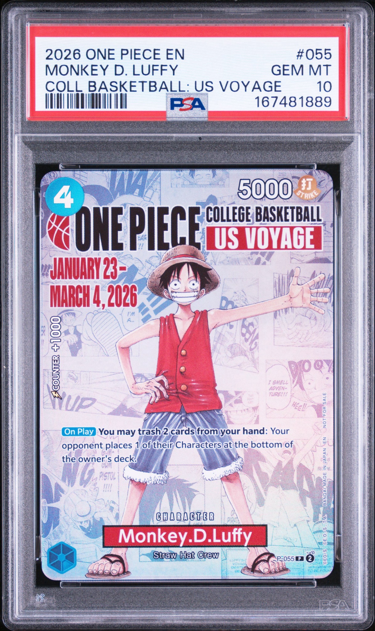 PSA10】モンキー・D・ルフィ：P (開封済) [P-055]【英語版
