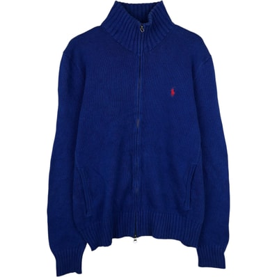 古着 ラルフローレン Ralph Lauren POLO by Ralph Lauren コットンニットフルジップセーター メンズS相当/eaa643245
