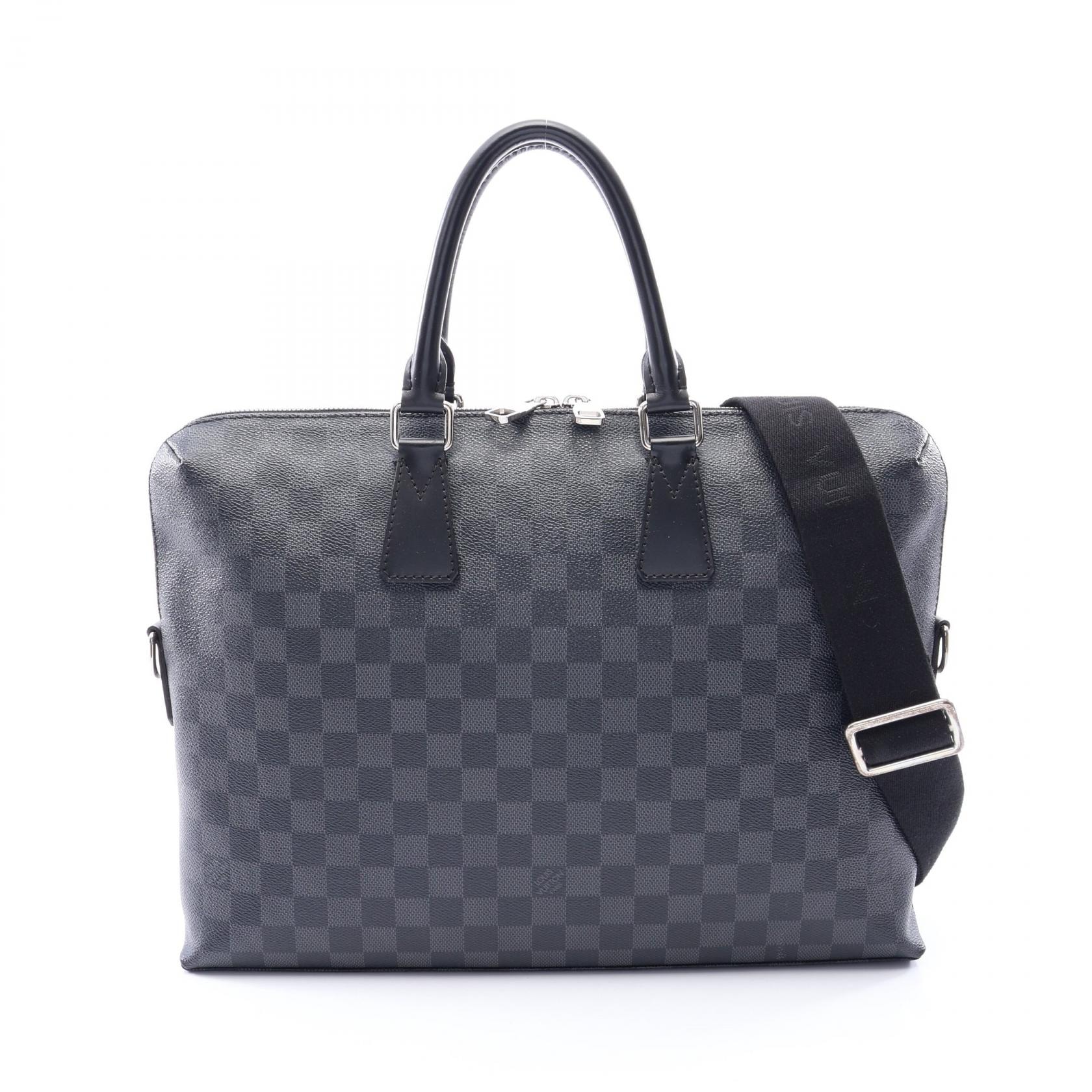 ルイ・ヴィトン LOUIS VUITTON PDJ ポルトドキュマンジュール 2WAY ブリーフケース バッグ PVCコーティングキャンバス レザー ダミエ・グラフィット メンズ ブラック系 N48224 【中古】