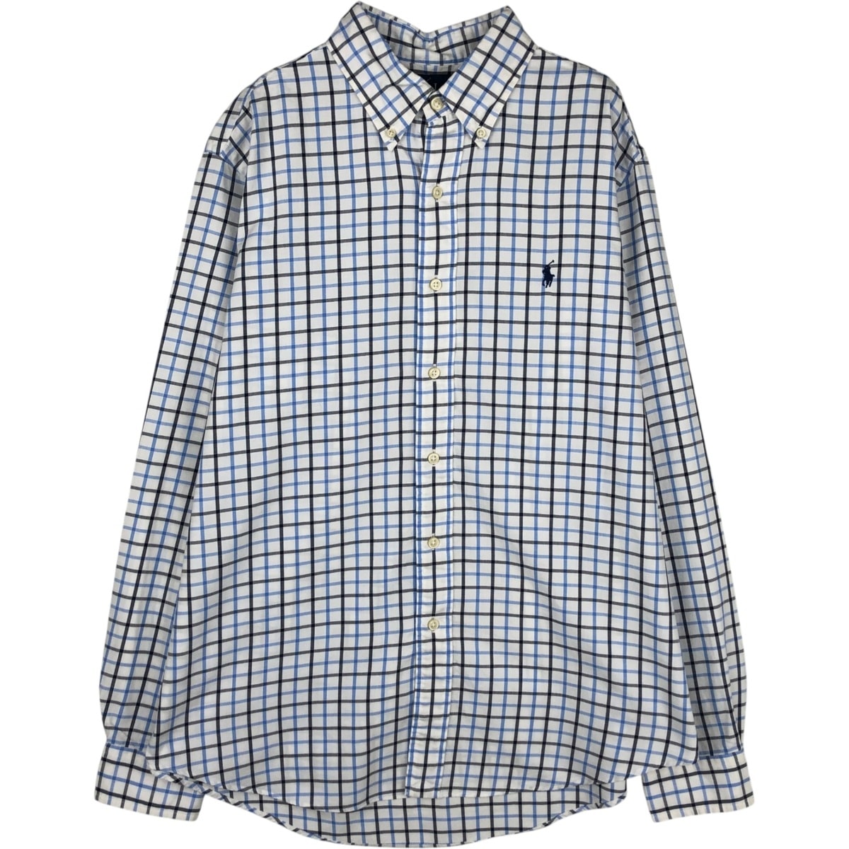 古着 ラルフローレン Ralph Lauren CUSTOM FIT 長袖 ボタンダウンチェックシャツ メンズL相当/eaa629101