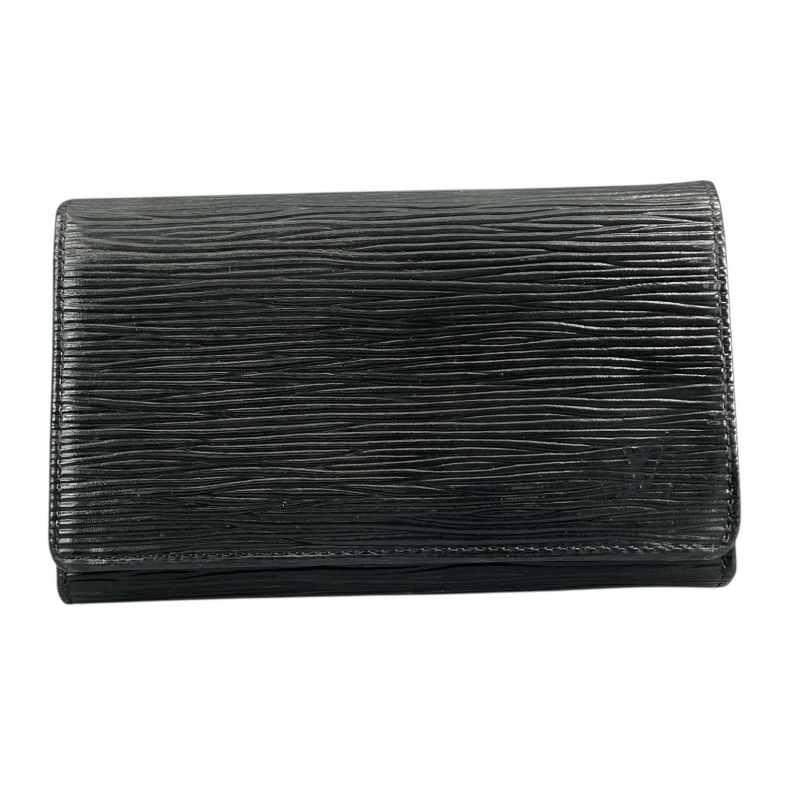 LOUIS VUITTON ルイ・ヴィトン ポルトモネ ビエ トレゾー M63502 二つ折り財布 エピレザー ブラック メンズ【中古】
