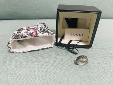 GUCCI Silver Ring With Double G