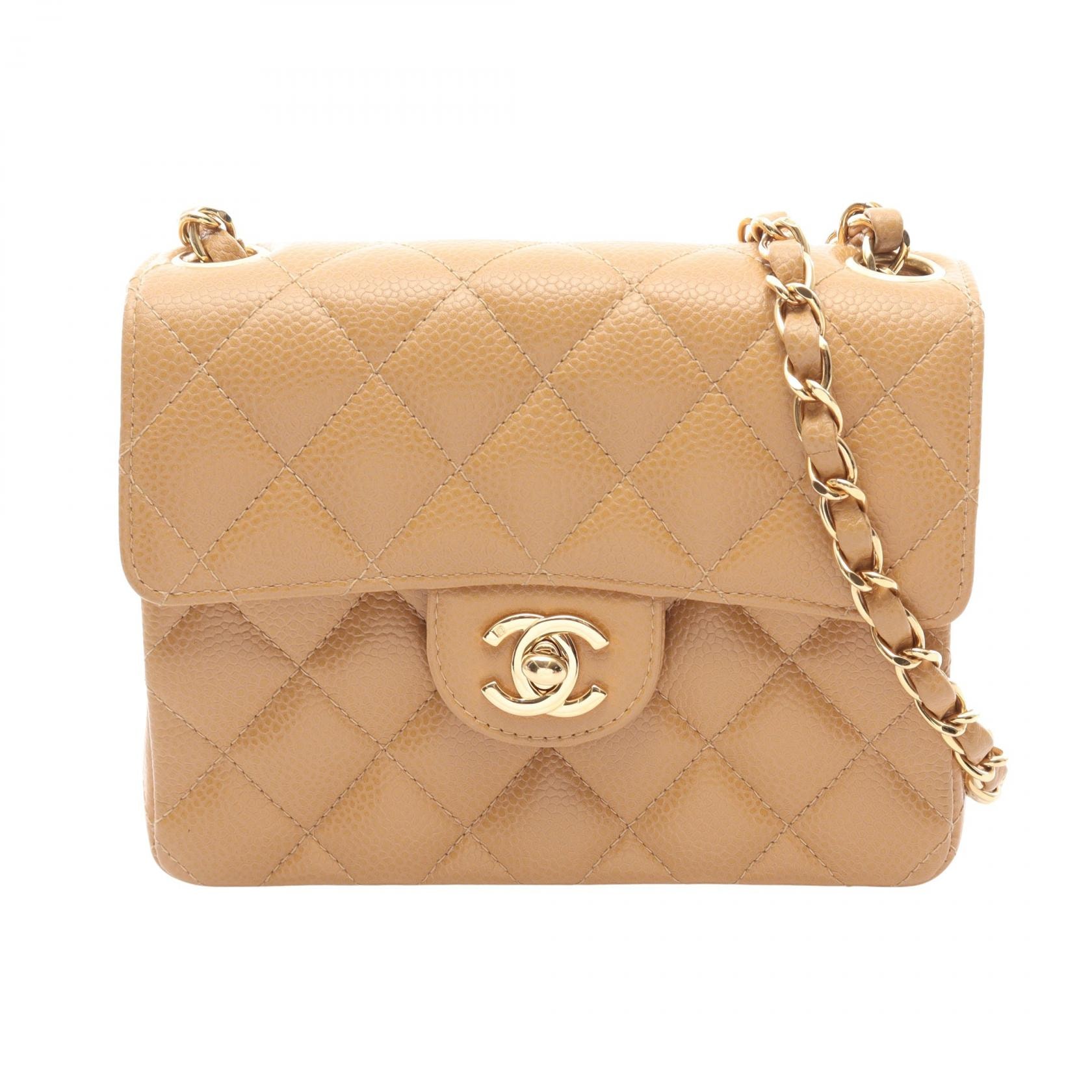シャネル CHANEL ミニマトラッセ ショルダーバッグ バッグ キャビアスキン(グレインドカーフ) レディース ベージュ系 【中古】