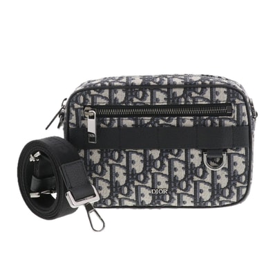【値下げ】Christian Dior クリスチャンディオール オブリーク サファリ ミニ ショルダーバッグ ショルダーバッグ 2ESWS011YKY キャンバス ブラック レディース【中古】