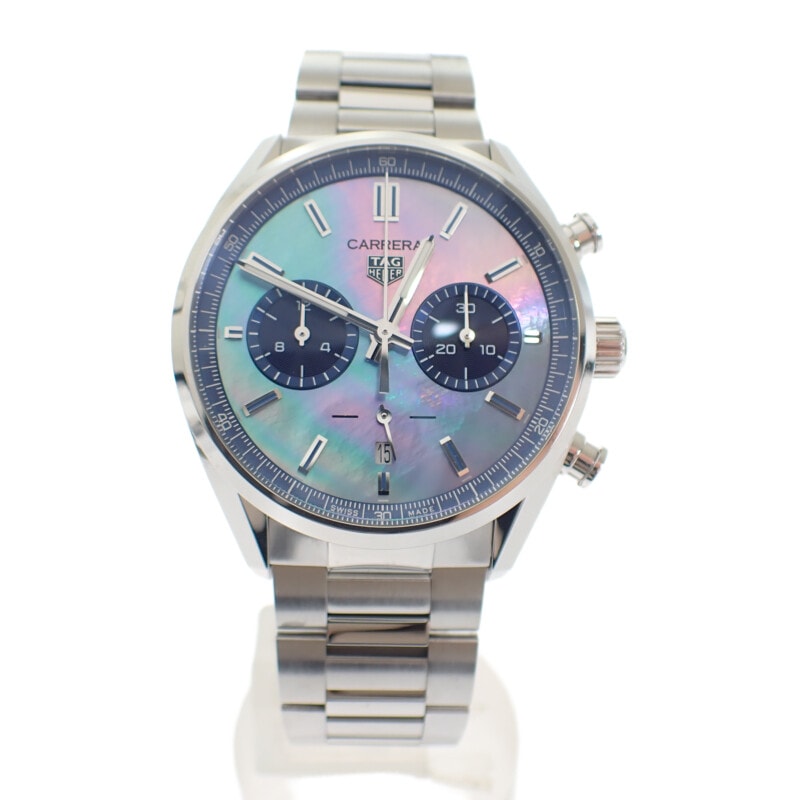 タグホイヤー TAG HEUER カレラ キャリバーホイヤー02 クロノグラフ 日本限定 CBN201E.BA0642 腕時計 ステンレススチール シルバー 自動巻き ブルーシェル文字盤 メンズ【中古】【Aランク】