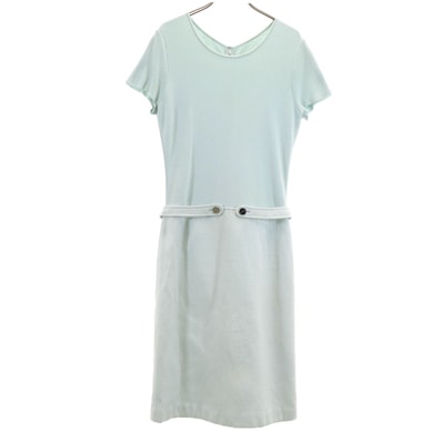 courreges クレージュ 半袖 ニット ワンピース 11AR ブルー系