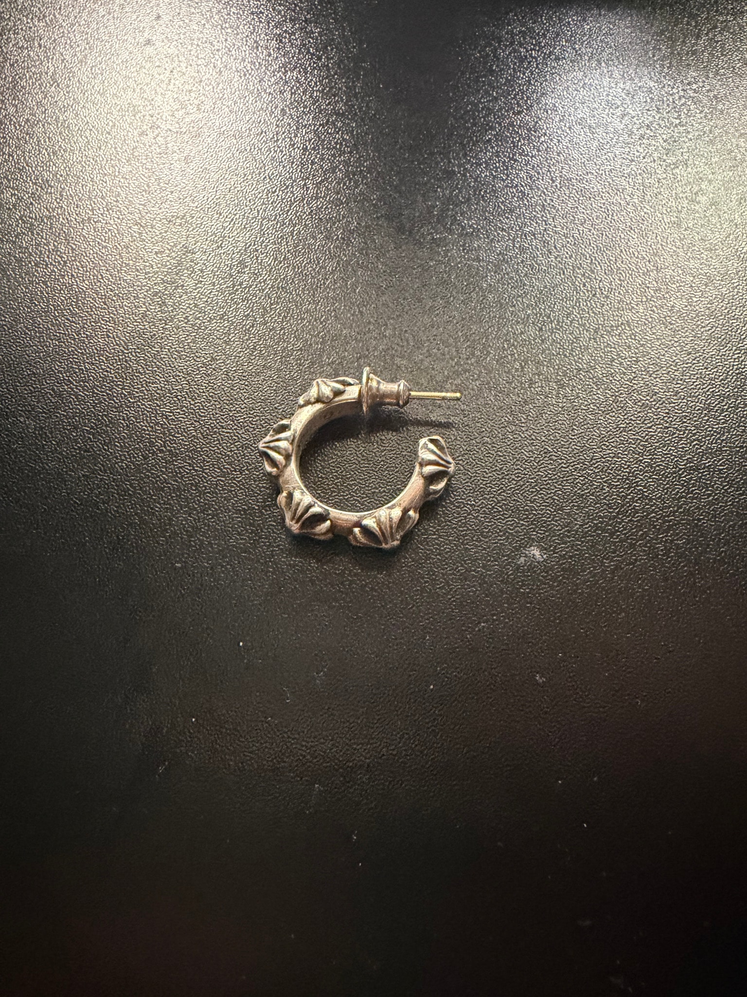 Chrome Hearts Cross Band Hoop Earrings Small "Silver"