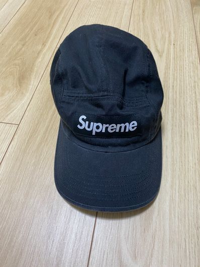 Supreme Washed Chino Twill Camp Cap "Black"(22FW)