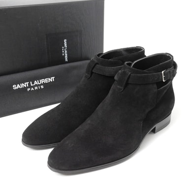 ■美品■SAINT LAURENT PARIS サンローランパリ Jodhpur Cropped Boot ブーツ サイズ40/UK6 スエード ジョッパーブーツ アンクル クロップドブーツ ブランド古着【中古】20260820/RB0404