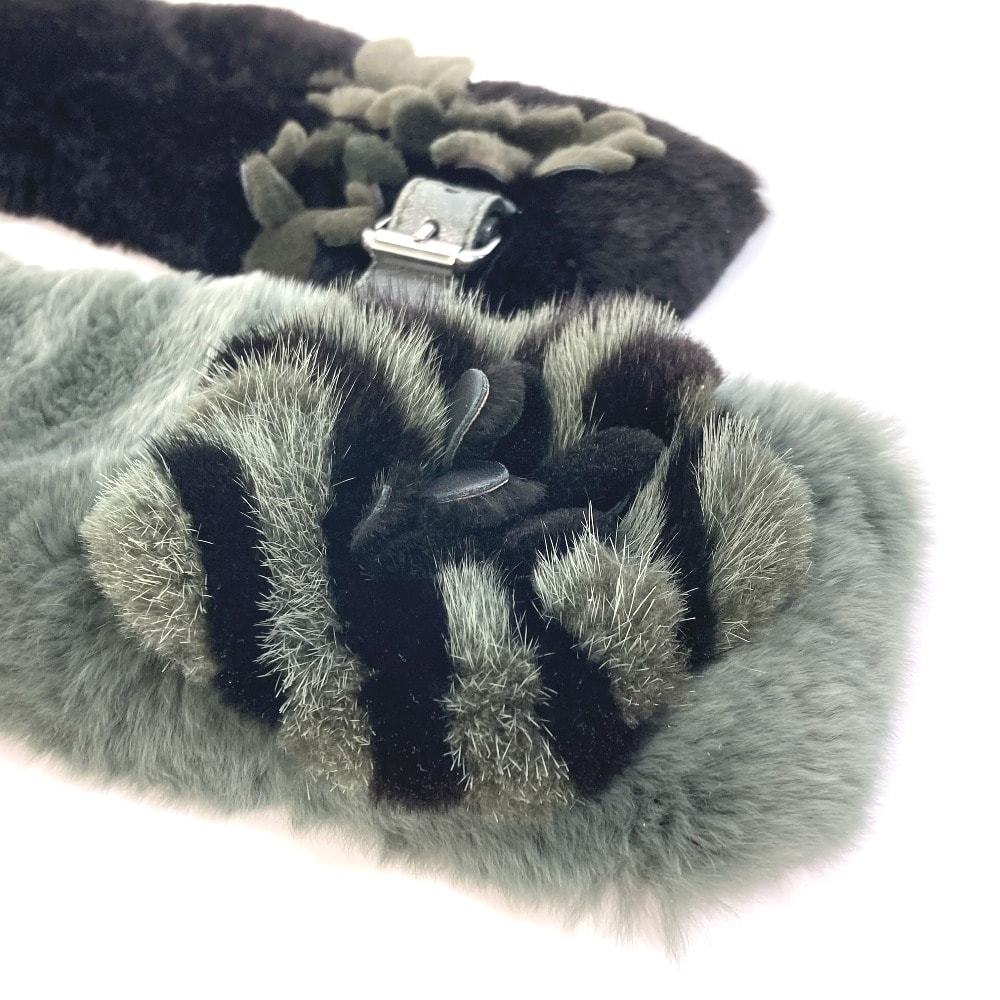 フェンディ　ミンクティペット C (やや傷や汚れあり)】フェンディ FENDI フラワー ティペット FNL133