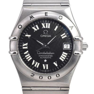 オメガ OMEGA 1504.50 コンステレーション 2000年限定モデル ブラック 自動巻き メンズ 良品 腕時計 I#150021