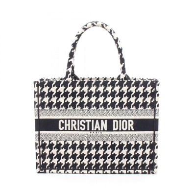 ディオール Dior BOOK TOTE ブックトート ミディアム 千鳥格子 トートバッグ バッグ キャンバス レディース ブラック系 / ホワイト系 【中古】