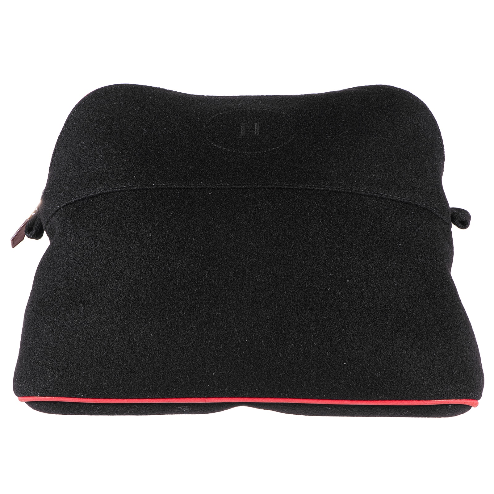 HERMES エルメス ボリードポーチ 31 フェルト ブラック レッド【中古】