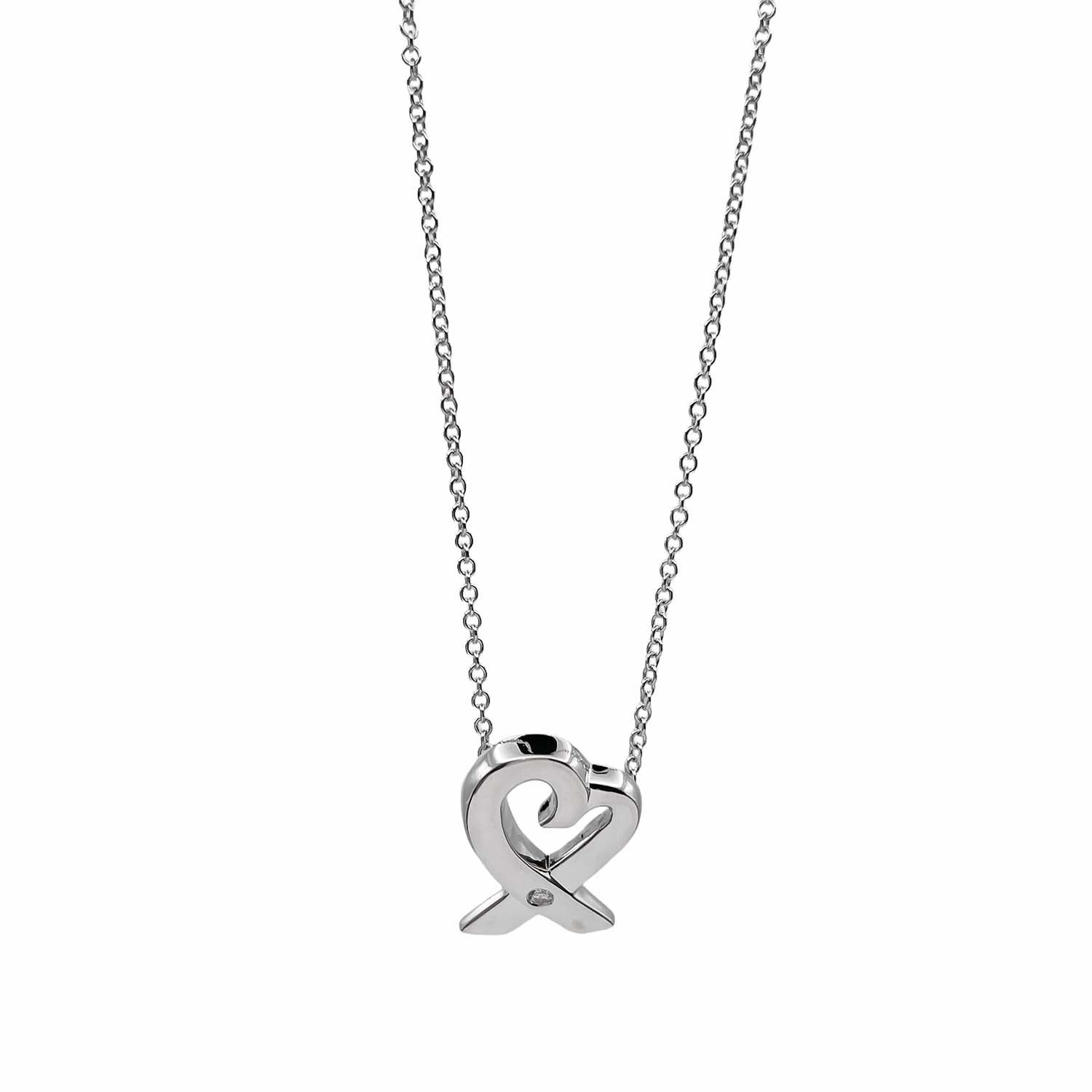 TIFFANY&Co. ティファニー ラビングハート 1Pダイヤモンド ネックレス
 ペンダント パロマピカソ SV925 シルバー 新品仕上済 レディース
 【中古】