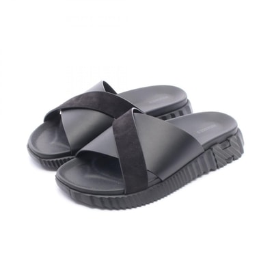 エルメス HERMES インフラ サンダル 靴 レザー スウェード メンズ ブラック系 【中古】