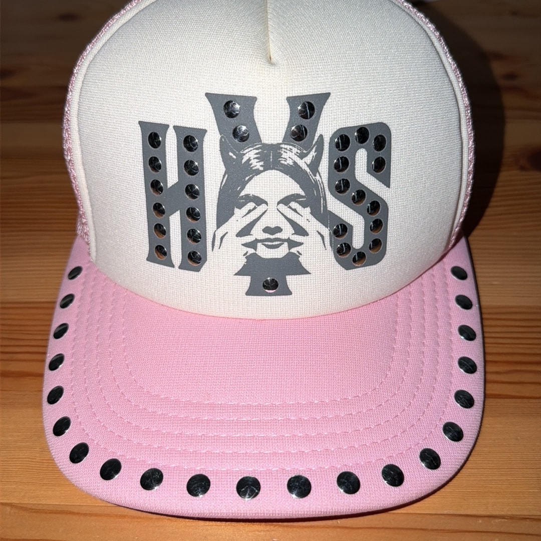 HYSTERIC GLAMOUR See No Evil Studded Mesh Cap "Pink"
