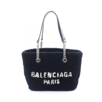 バレンシアガ BALENCIAGA DUTY FREE スモール トートバッグ バッグ レザー ボア レディース ブラック系 / ホワイト系 759941・1000 【中古】