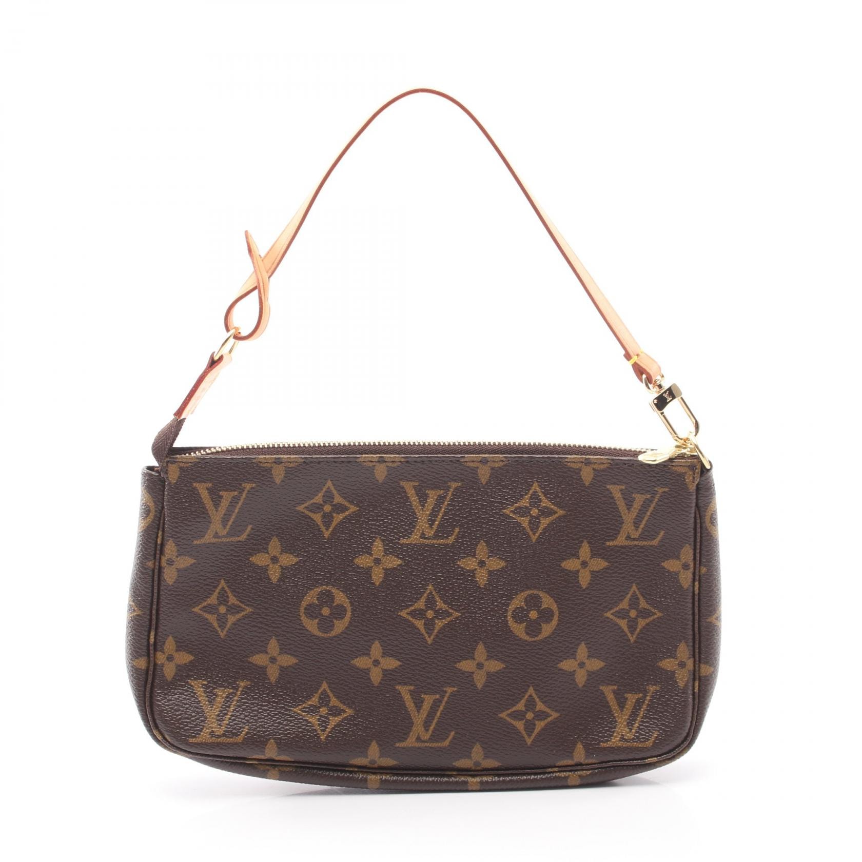 ルイ・ヴィトン LOUIS VUITTON ポシェットアクセソワール モノグラム ハンドバッグ バッグ PVCコーティングキャンバス レザー モノグラム レディース ブラウン系 M51980 【中古】