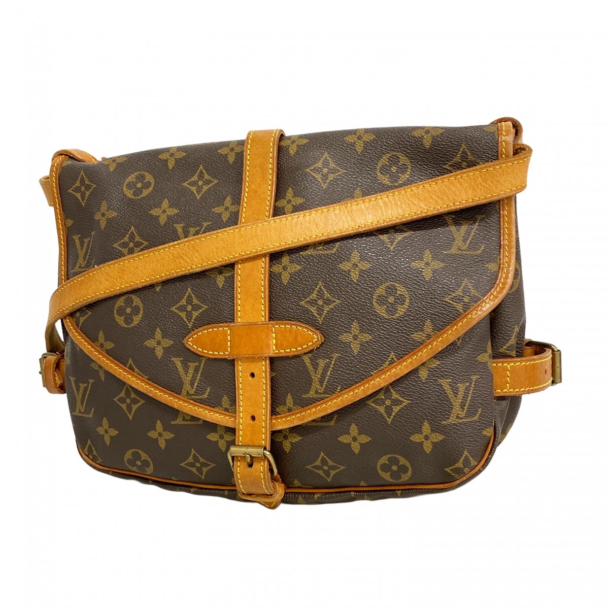 【6dc3951】ルイヴィトン ショルダーバッグ モノグラム ソミュール30 M42256 ブラウン【中古】レディース