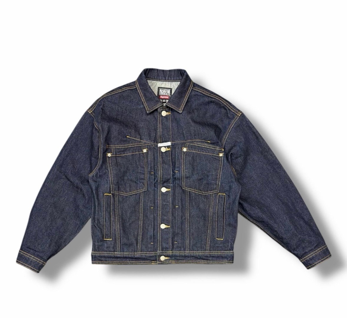 Supreme x Marithe + Francois Girbaud X-Seam Denim Trucker Jacket "Rigid Indigo"