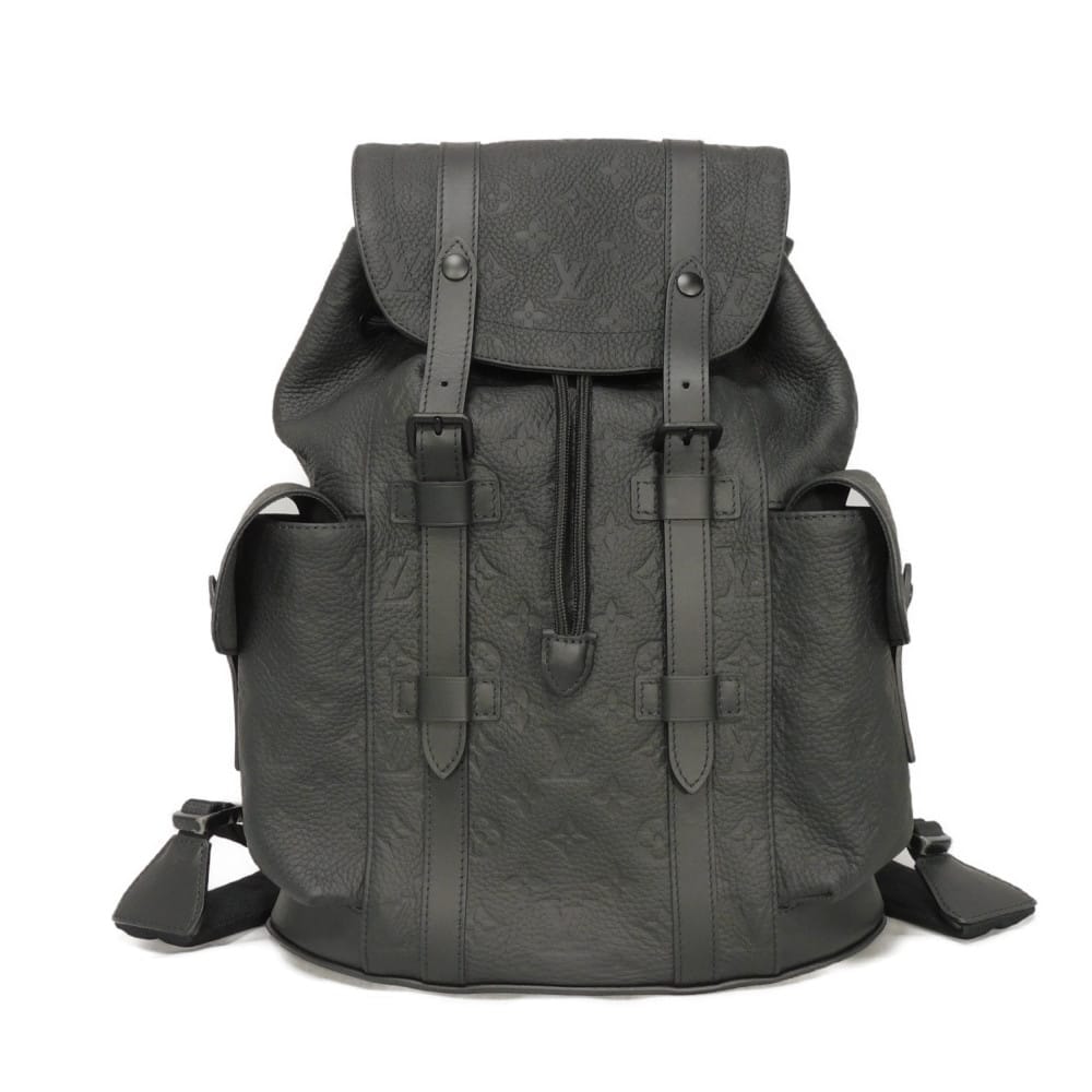 LOUIS VUITTON ルイ・ヴィトン クリストファー PM LVロゴ フラワー エンボス ブラック RFID ICチップ モノグラム トリヨン ノワール リュックサック バックパック M20899