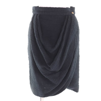 美品 シャネル ツイードスカート ブラック レディース 38 P43905V32289