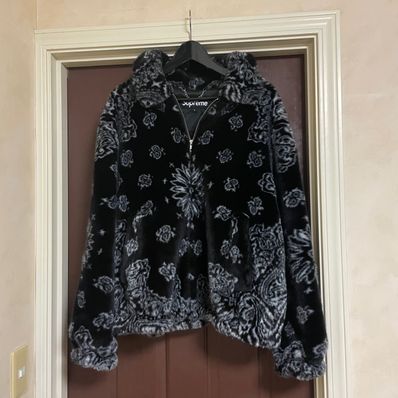 Supreme Bandana Faux Fur Bomber Jacket "Black"