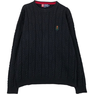 古着 ラルフローレン Ralph Lauren CHAPS チャップス ケーブル編み コットンニットセーター メンズXL相当/eaa619217