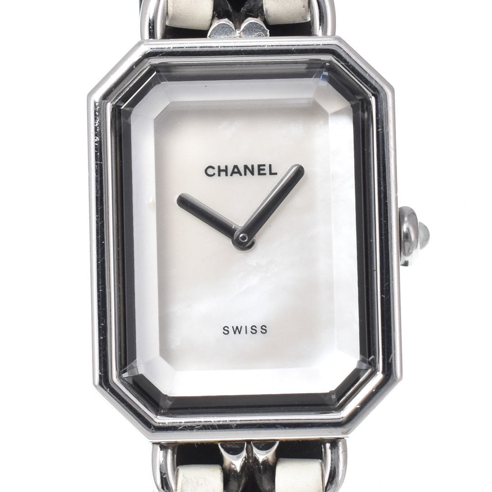シャネル CHANEL H1639 プルミエール L ホワイトシェル クォーツ レディース 良品 保証書付き 腕時計 M#151257