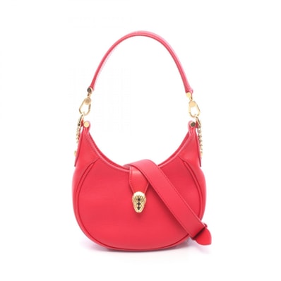 ブルガリ BVLGARI セルペンティ エリプス スモール 2WAY ショルダーバッグ バッグ レザー レディース レッド系 【中古】