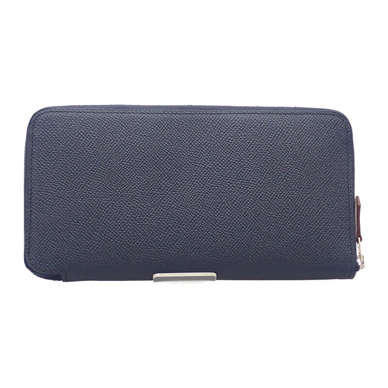 エルメス アザップ シルクインロング 長財布 ヴォーエプソン ネイビー 男女兼用