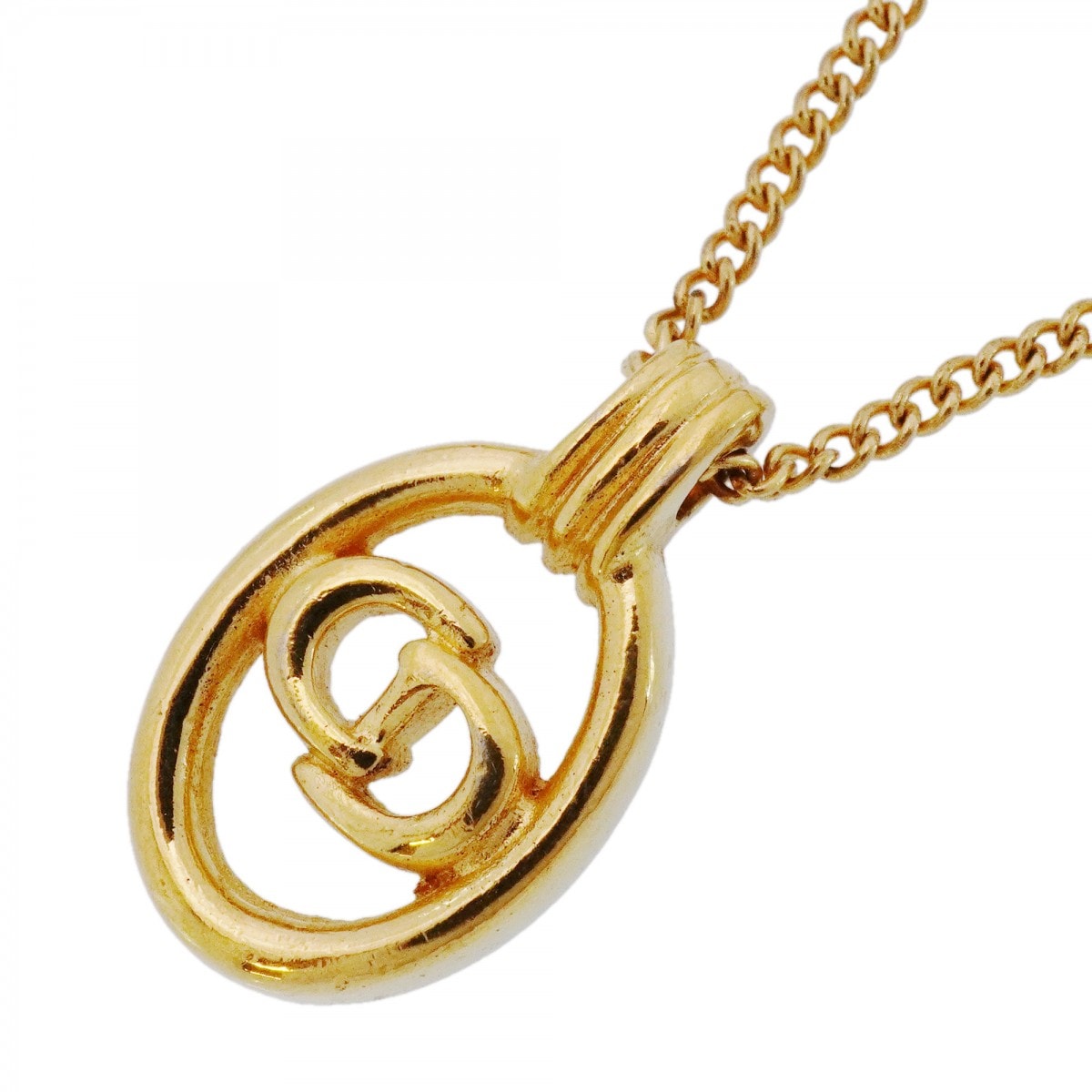 【6jdb0560】クリスチャンディオール ネックレス CDロゴ GPメッキ ゴールド【中古】レディース