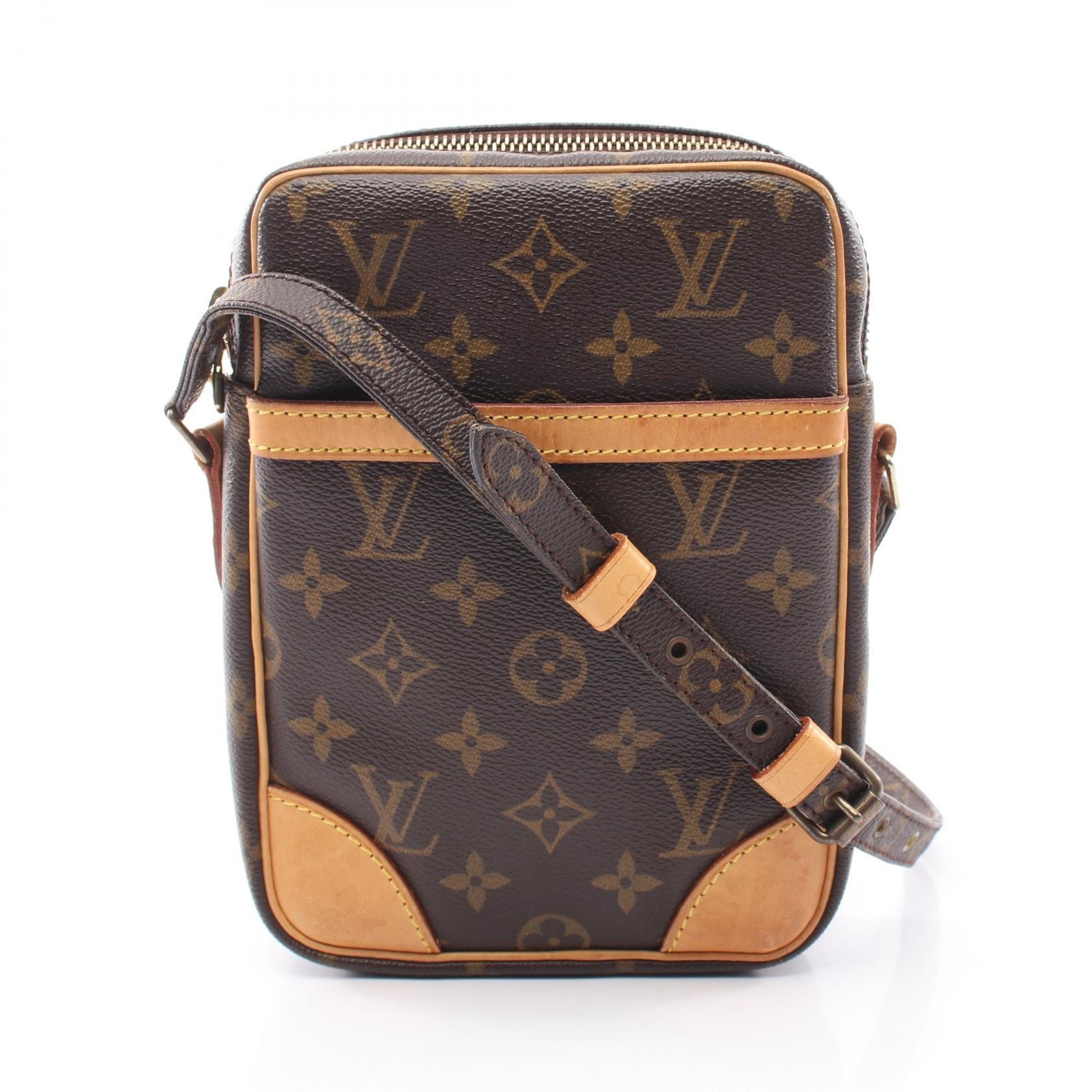 ルイ・ヴィトン LOUIS VUITTON ダヌーブ ショルダーバッグ バッグ PVCコーティングキャンバス レザー モノグラム レディース ブラウン系 M45266 【中古】