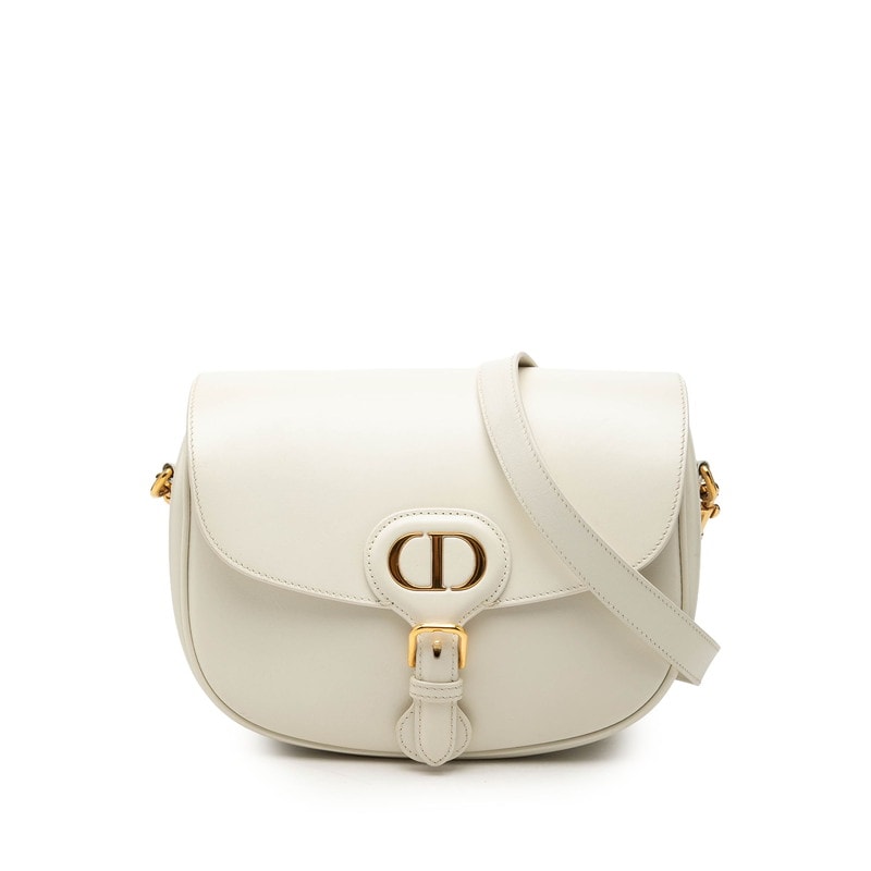 ディオール ボビー ミディアム 斜め掛け ショルダーバッグ ホワイト レザー レディース Dior 【中古】