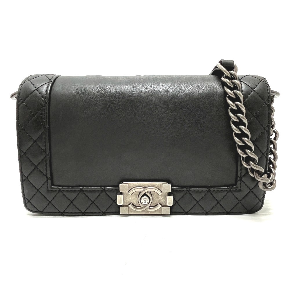 シャネル CHANEL ココマーク ボーイシャネル CC ロゴ A92193 チェーンバッグ 斜め掛け カバン ショルダーバッグ カーフスキン ブラック